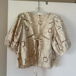 Free People Tie Front Blouse